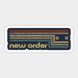 New Order Cassette Stripes Sticker